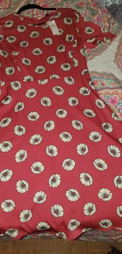 Ann Taylor pink with white flower dress